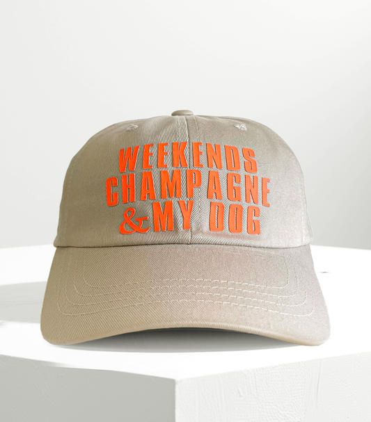 Ambeezy’s Organic LA Cap - Weekends Champagne & My Dog (Beige)